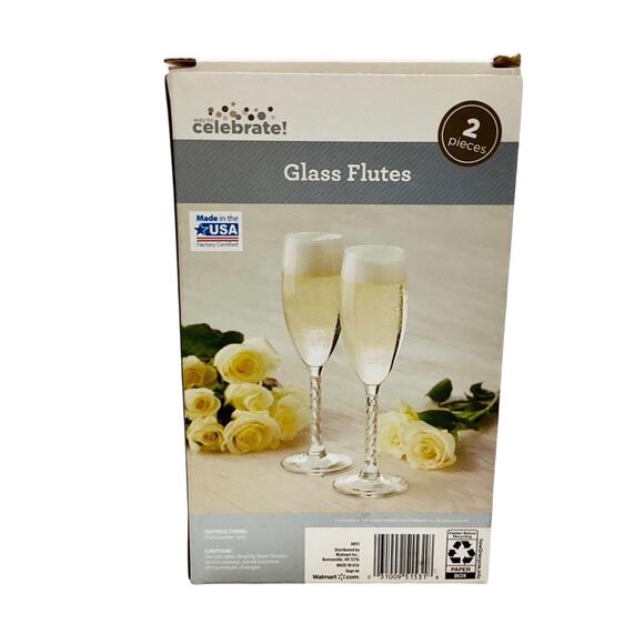 Way to Celebrate! Pair of Glass Flutes - Picture 2 of 3